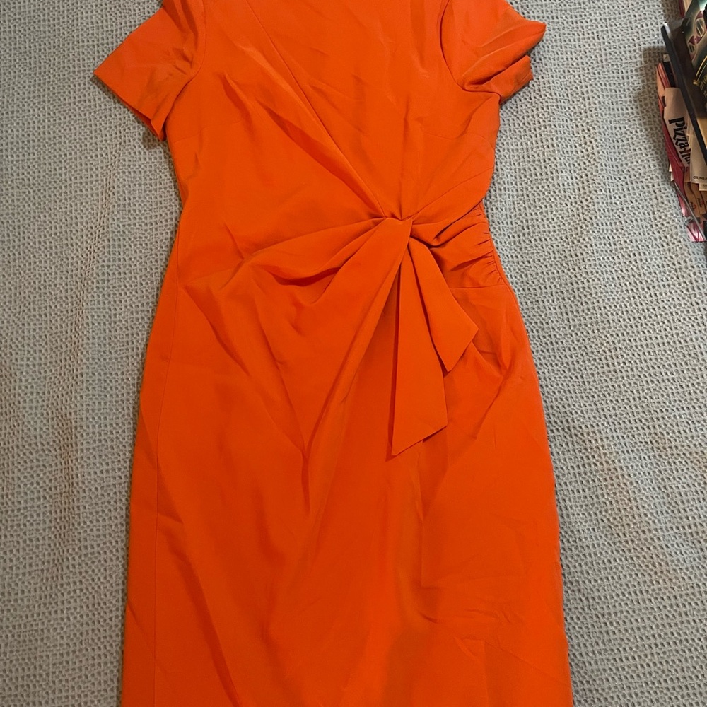 Maggy London Vibrant Orange Midi Dress